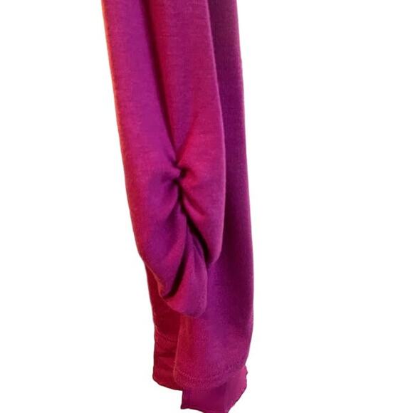 Grace Elements Pink Top with 3/4 Ruched Sleeves and Tulip Back‎ Size Medium - Picture 4 of 4